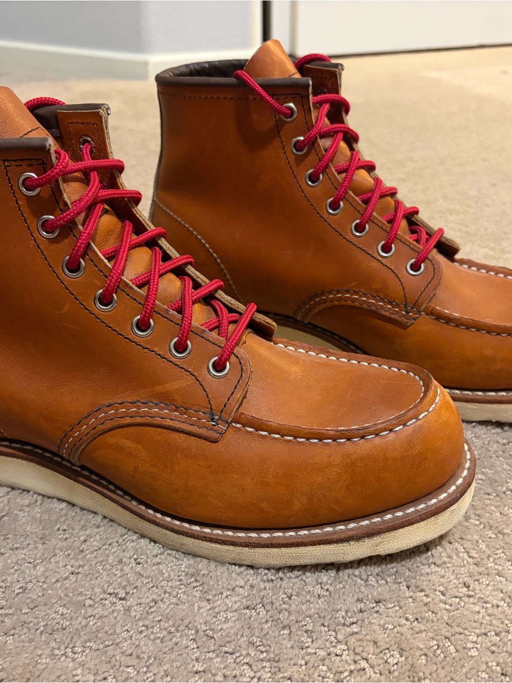 Red Wing Shoes Men's Size 10 D Leather Moc Toe Boots Oro 875